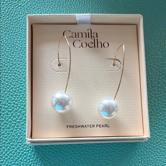Camila Coelho Gold Freshwater Pearl Earrings - Picture 2 of 4